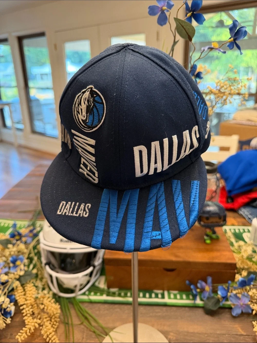 NBA Dallas Mavericks Novelty Snapback Hat - Multi-Print Embroidery GUC 🏀 🧡🔥🏀🧡🔥